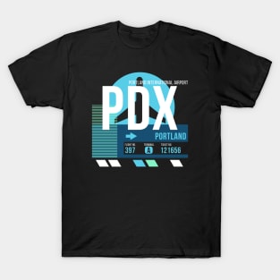 Portland (PDX) Airport Code Baggage Tag T-Shirt